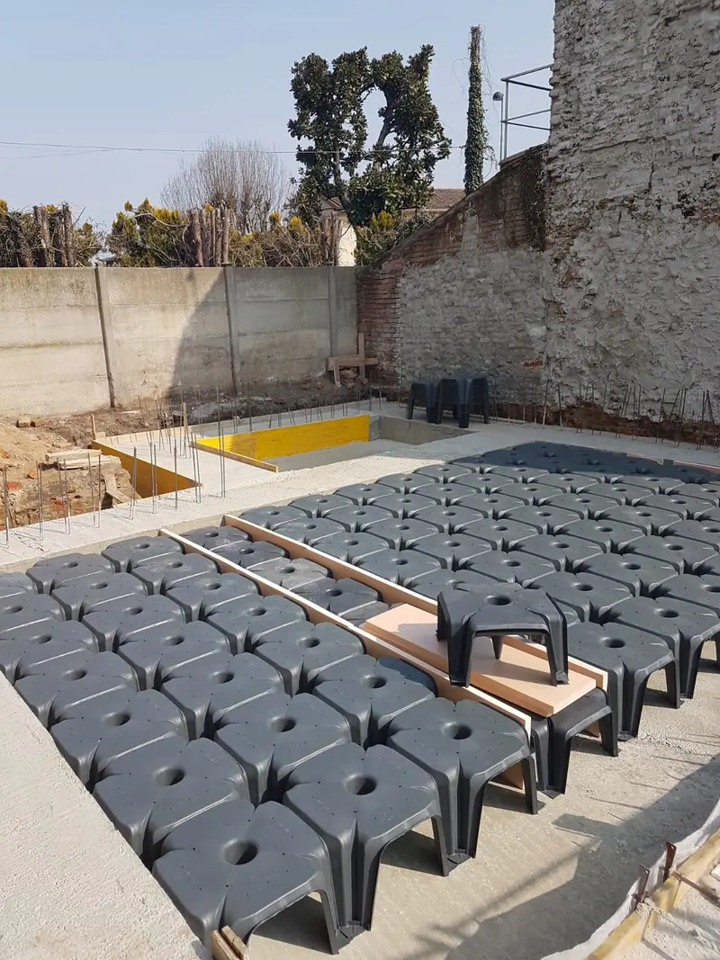 Villa unifamiliare a Fombio, Fombio — La costruzione